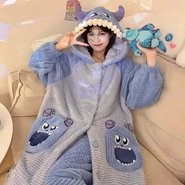 Thick Fleeced Cartoon Sanrio and Disney Pajama Set