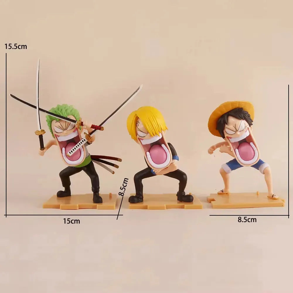 One Piece Hunger Triple Action Figure Set (15 cm)