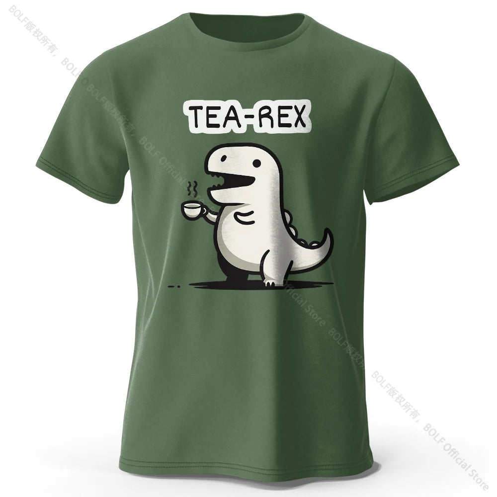 Tea-Rex Dinosaur Cotton T-Shirt