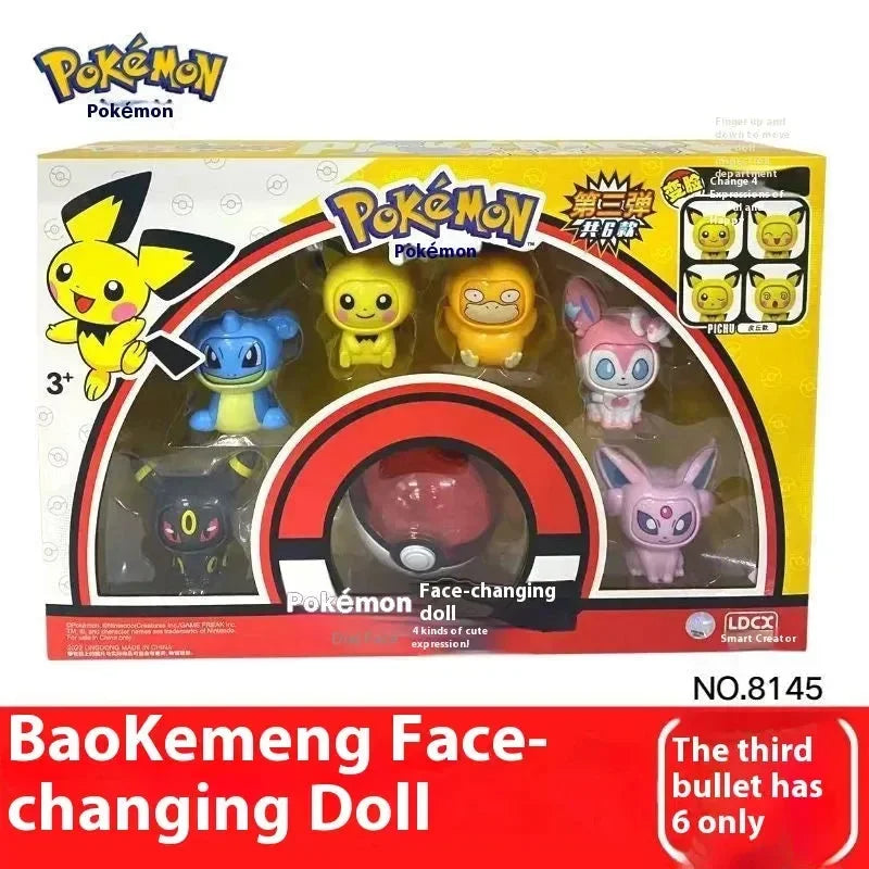 Pokimoen Face-Changing Dolls with Pokeball (Set of 6)