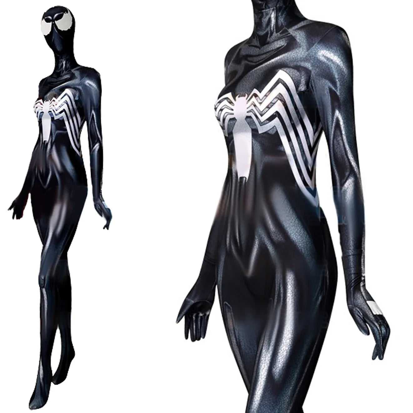 She-Venom Cosplay Venom Anne Weying Costume 3D Printed Spandex Bodysuits Woman Superhero Halloween Costume for Adult Female - Bear Hugs