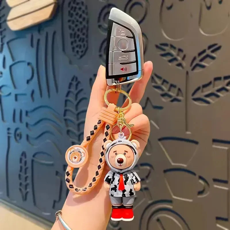 Charming Hooded Bear Keychain