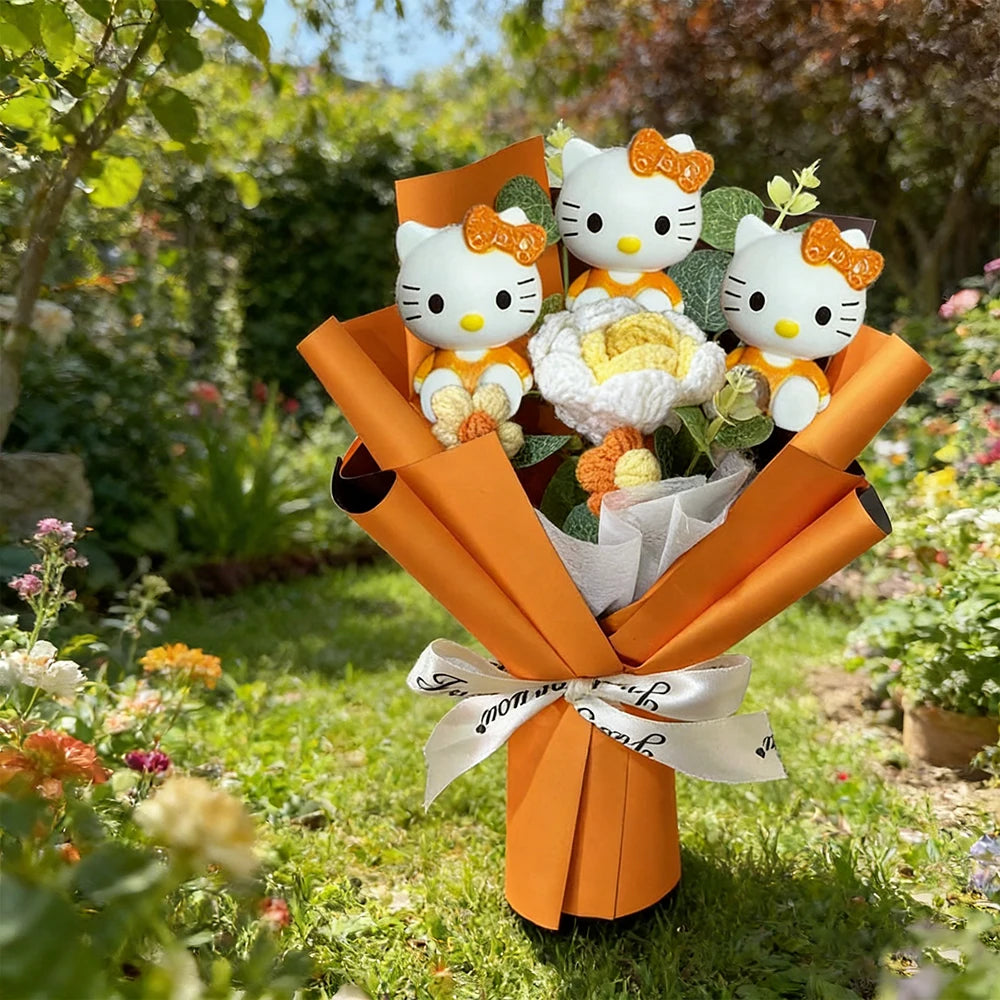 Sanrio Rose Bouquet Hello Kitty Mother's Day Crocheted Handheld Bouquet Hello Kitty Artificial Rose Bouquet - Bear Hugs