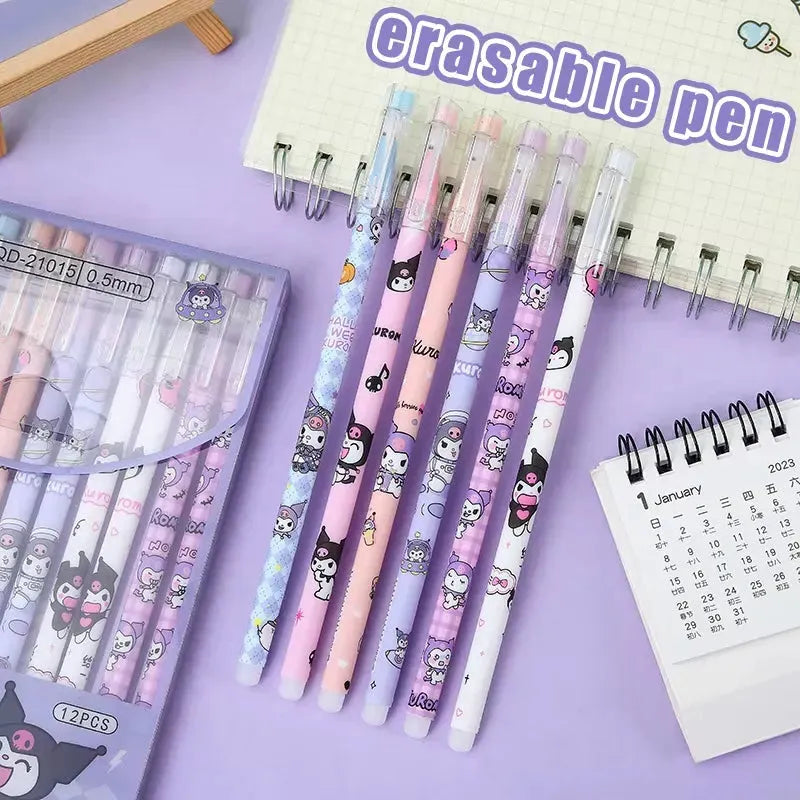 Sanrio Kuromi Design Erasable Pen (Set of 12)