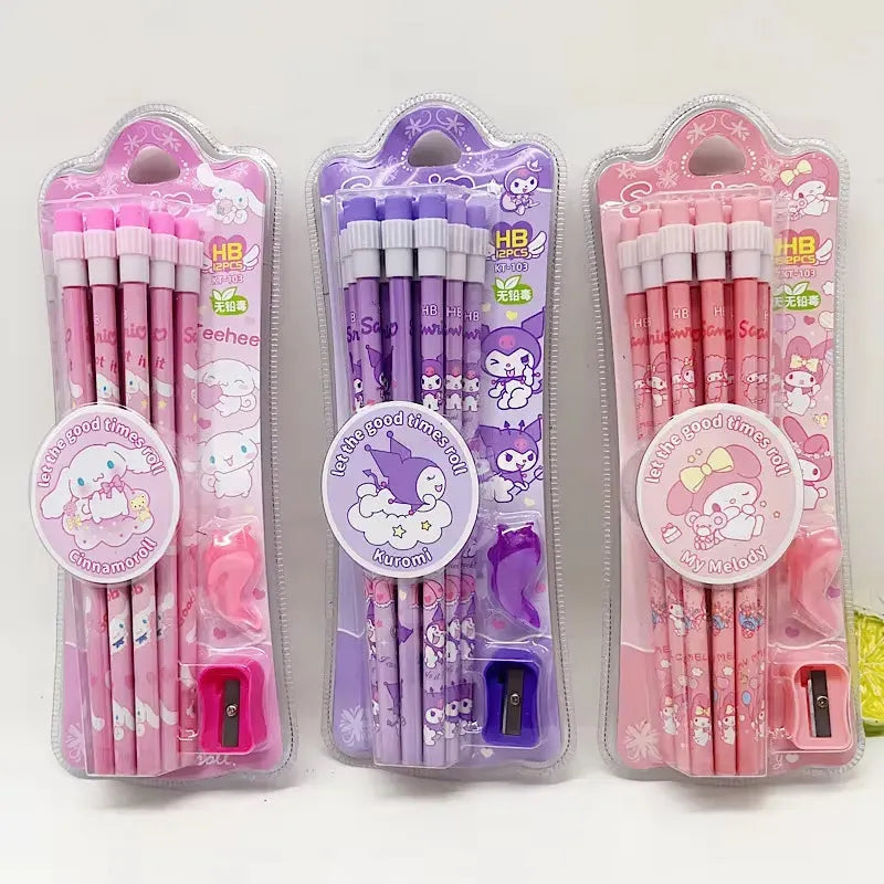 Sanrio Kawaii HB Pencil Stationery Set