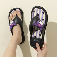 Sanrio Vivid Kuromi Hello Kitty Flip Flops