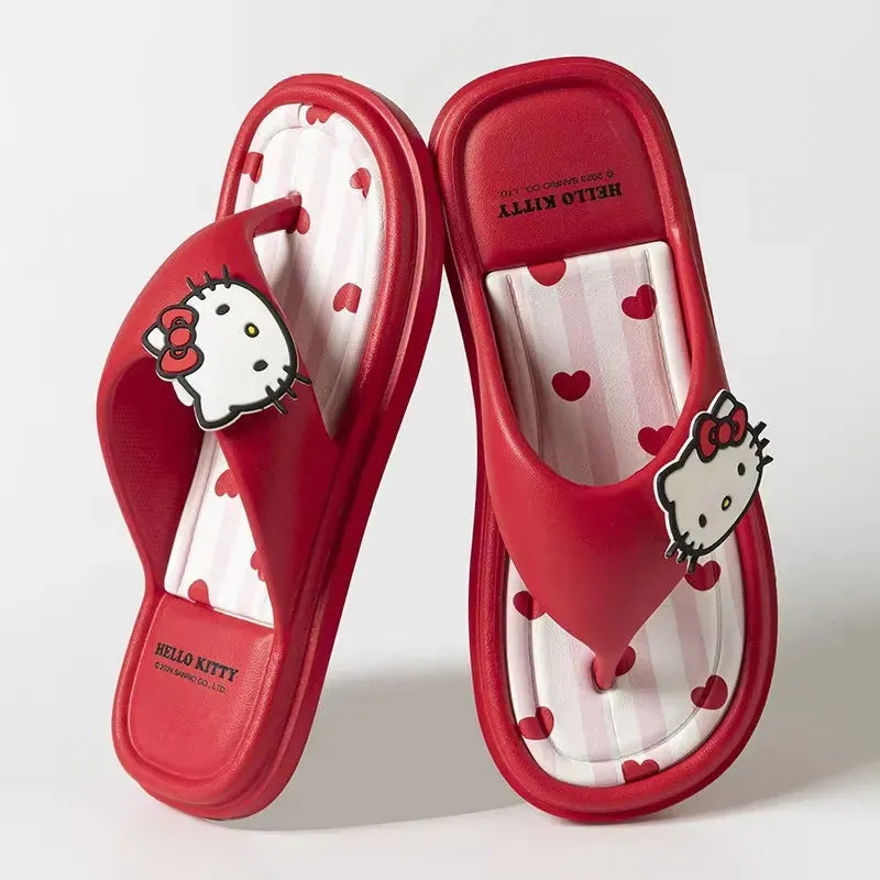 Sanrio Vivid Kuromi Hello Kitty Flip Flops