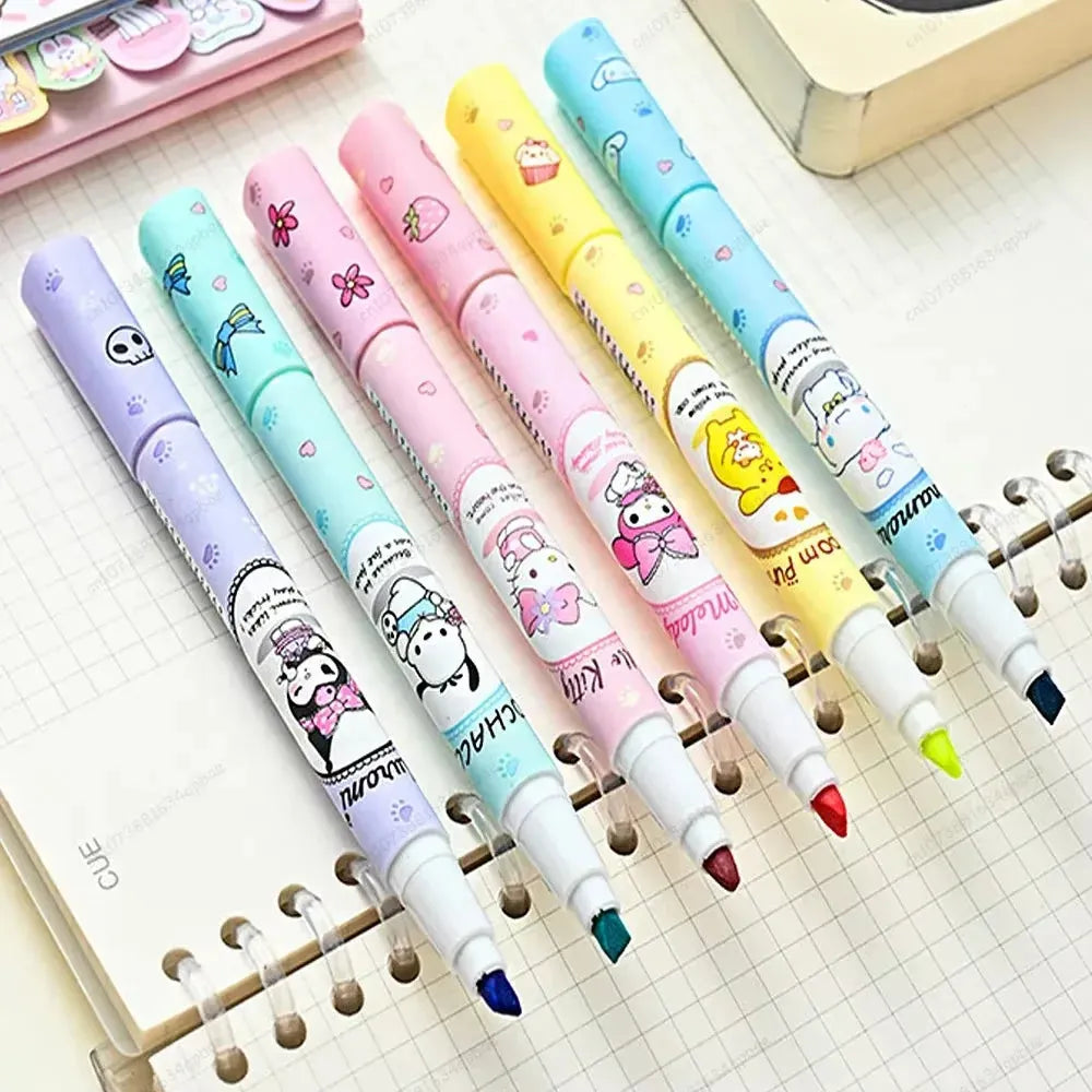 Sanrio Kawaii Pouch Highlighter (Set of 6)