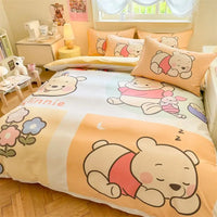 DZNY Bedding Set Cartoon Anime Children Bedroom Quilt Cover Boy Girl Bedclothes Single Double King Mickeys Duvet Cover Gift - Bear Hugs