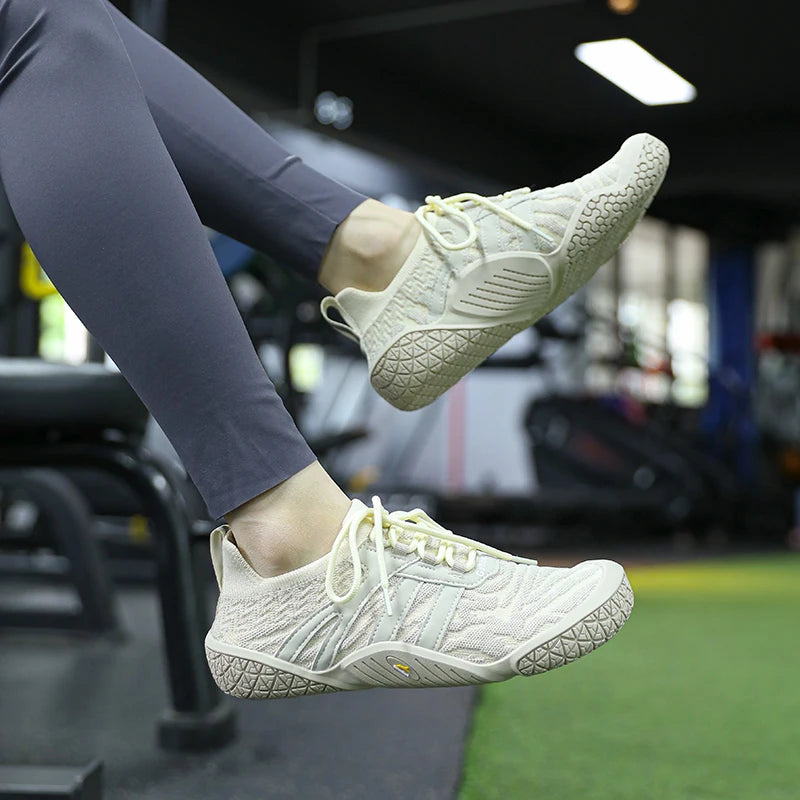 GallonShark Wide Toe Box Shoes, Breathable Knit Non-Slip Sneakers for Powerlifting & Gym Workouts - Bear Hugs