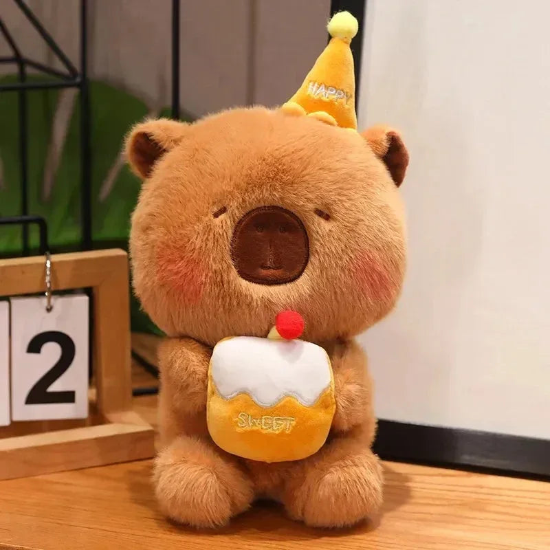Capybara & Bear Birthday Cake Plushies (22 cm)