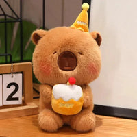 Capybara & Bear Birthday Cake Plushies (22 cm)
