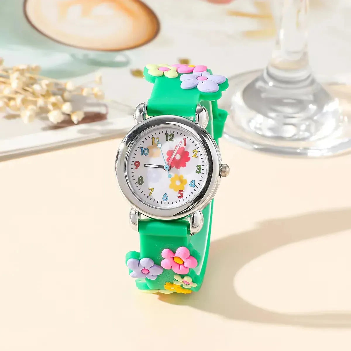 Cute Floral Round Kids Watch