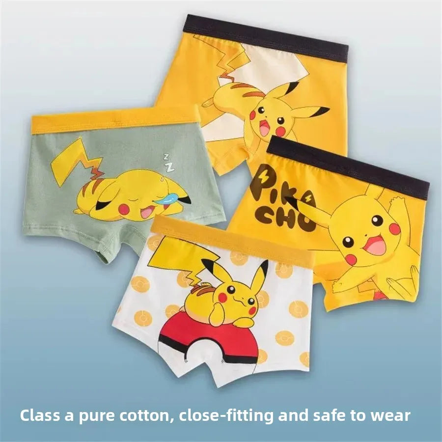 4pcs/set Pikachu Boys Trunks Underpants Cotton Anime - Bear Hugs