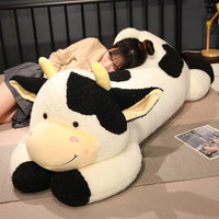 90/110CM Lovely Milk Cow Plush Toys Cartoon Stuffed Animal Cattle Dolls Sleeping Pillow for Birthday Gifts - Bear Hugs