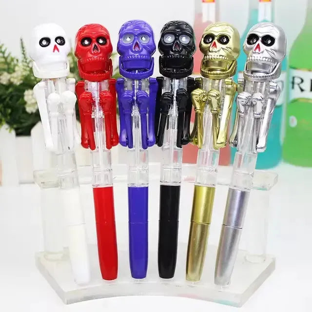 Light Up Skull Boxing Ball Pen