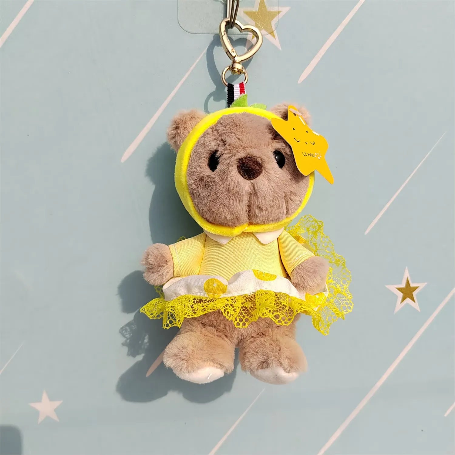 Cozy Frock Bear Plush Keychain