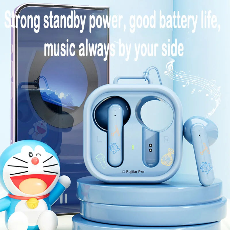 Doraemon Headphones Bluetooth 5.3Highly StylishHeadphones with Long Battery LifeMic Charging Case boy Girls Gifts - Bear Hugs