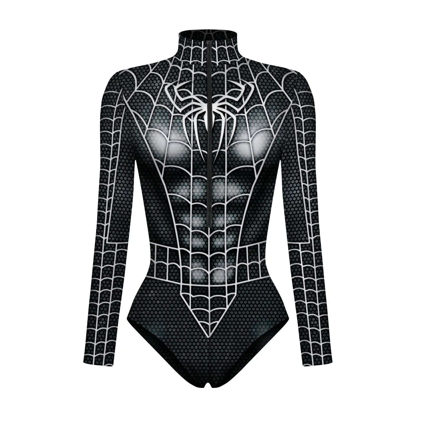 Superhero Spiderman Bodysuit for Women Captain America Cosplay 3D Print Long Sleeve Swimsuit Adult Halloween Carnival Costumes - Bear Hugs