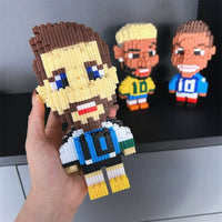 Football Players Miniature Building Blocks Character Assembly Model Desktop Ornament Fun Gifts - Bear Hugs