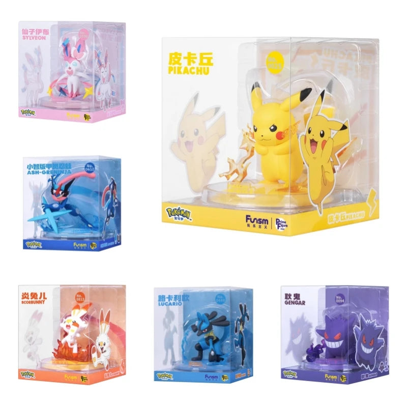 Pokemon 6 Style Genuine Lucario Pikachu Gengar Greninja Doll Model Ornament Anime Action Figure Children's Toys Birthday Gift - Bear Hugs