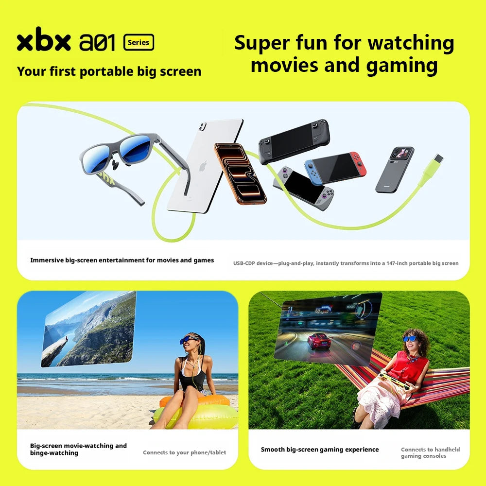 XREAL xbx a01 AR Glasses HDR10 1600nits 50° FOV Smart Glasses for Watch Videos Play Games - Bear Hugs