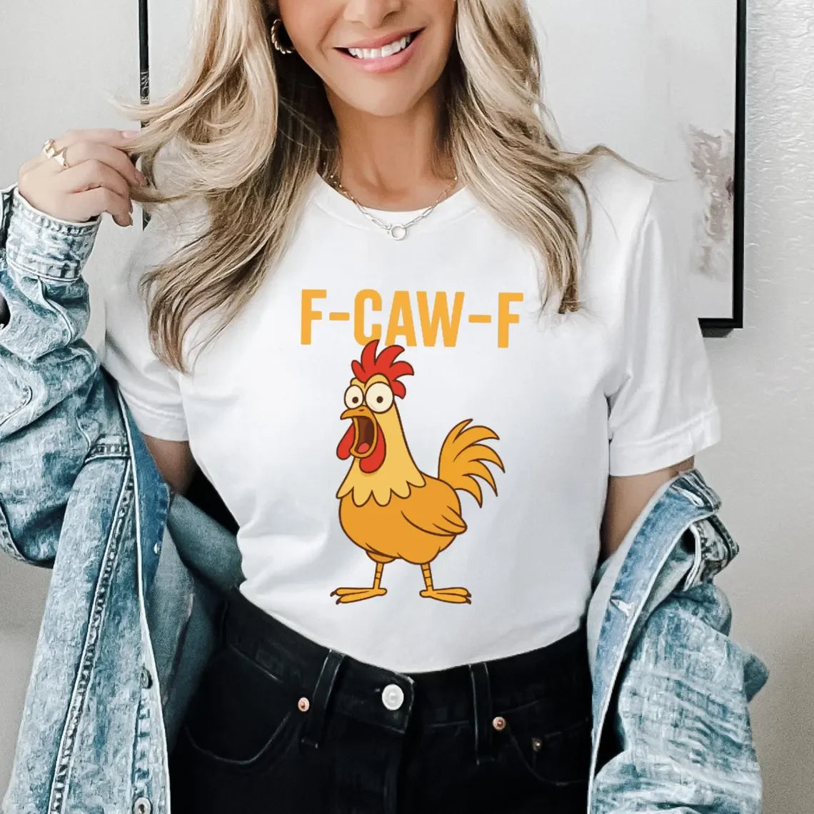 Funny F-Caw-F Shirt, Rooster Meme Shirt, Sassy Bird Lover Shirt, Moonlit Raven Shirt, Black Bird Shirt, Chicken Meme Shirt - Bear Hugs
