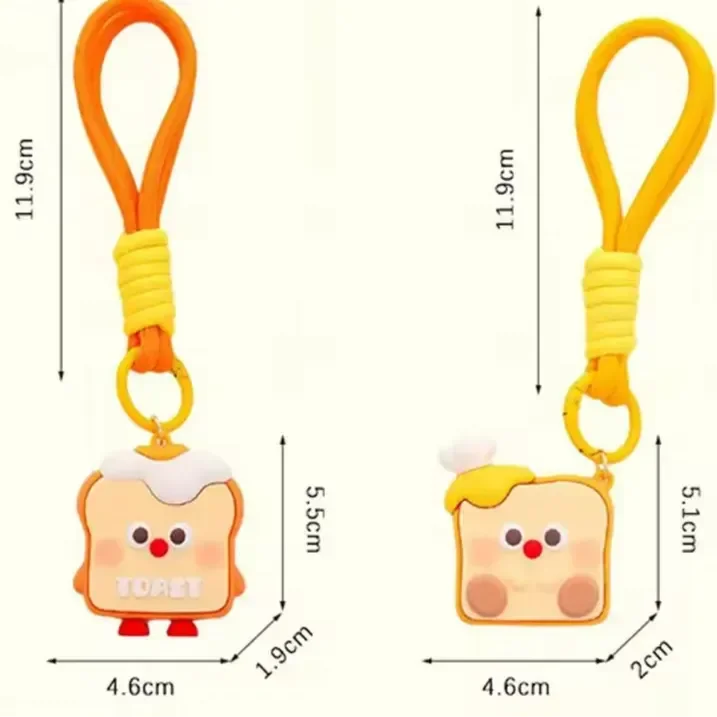 Quirky Crusties Bread Toast Keychain