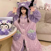 Thick Fleeced Cartoon Sanrio and Disney Pajama Set