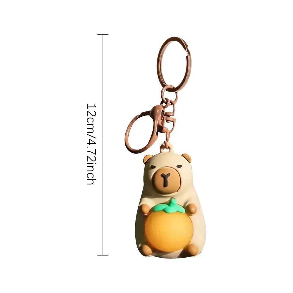 Capybara Citrus Spark Glow Keychain