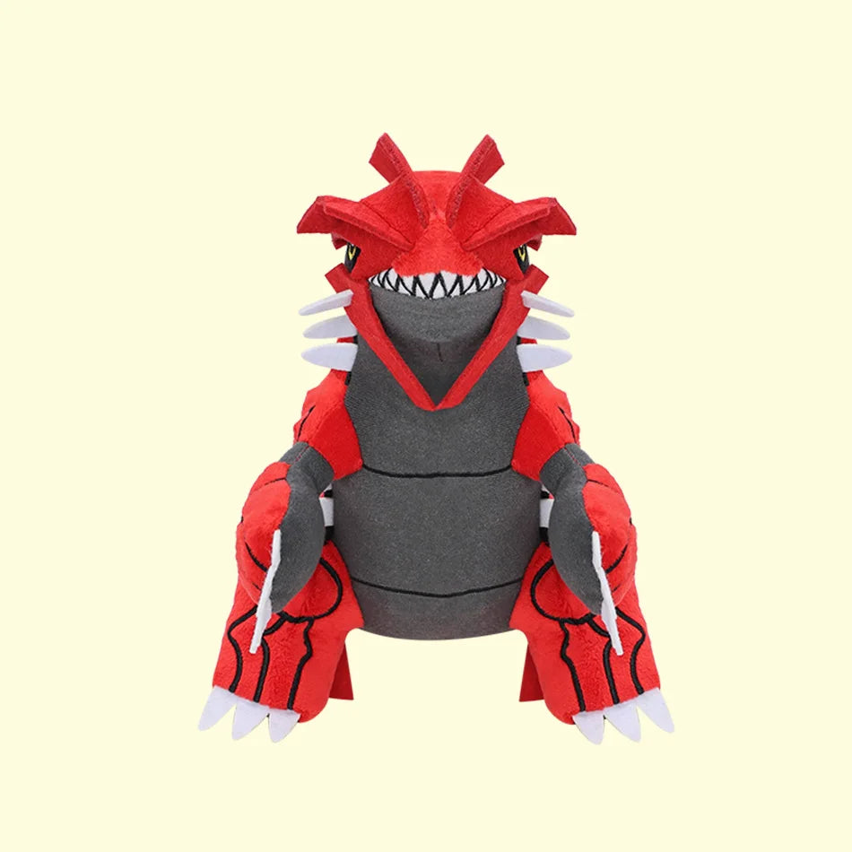 27cm Red Groudon Legendary Dinosaur Plush Toy - Large Stuffed Animal, Soft Mythical Creature Pillow Gift for Kids & Fans Collect - Bear Hugs