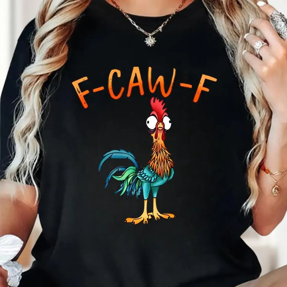 Funny F-Caw-F Shirt, Rooster Meme Shirt, Sassy Bird Lover Shirt, Moonlit Raven Shirt, Black Bird Shirt, Chicken Meme Shirt - Bear Hugs