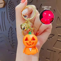 Spooky Sparkle Pumpkin LED Keychain