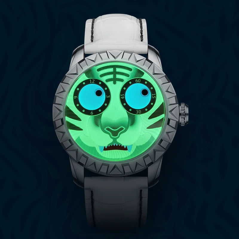 Lucky Harvey Luminous Tiger Dial Mechanical Watches Men Sapphire Waterproof Automatic Movement Limited Edition Watches for Men - Bear Hugs