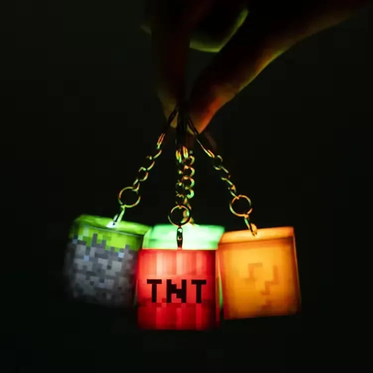 Minekraft Block Beacon LED Keychain