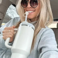 غطاء من القش على شكل زهرة مزهرة لأكواب 30 أونصة/40 أونصة 