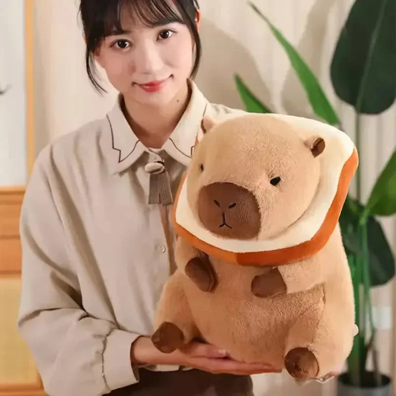 Capybara Plush with Removable Bread Pillow (40 cm)