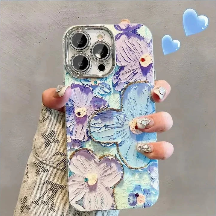 Luxury Flowers Glitter Case (For iPhones)