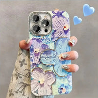 Luxury Flowers Glitter Case (For iPhones)