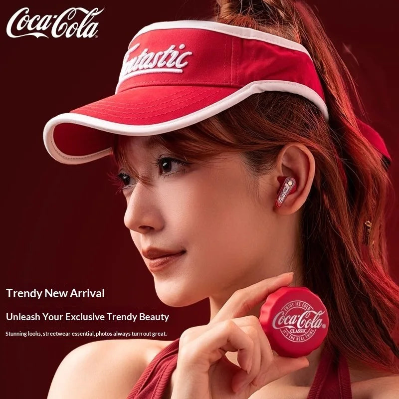 CoCa-Cola T13 Creative Bottle Cap Bluetooth Earphones ENC Call Noise Reduction 360° Stereo Sound Semi-In-Ear Wireless Earphones - Bear Hugs