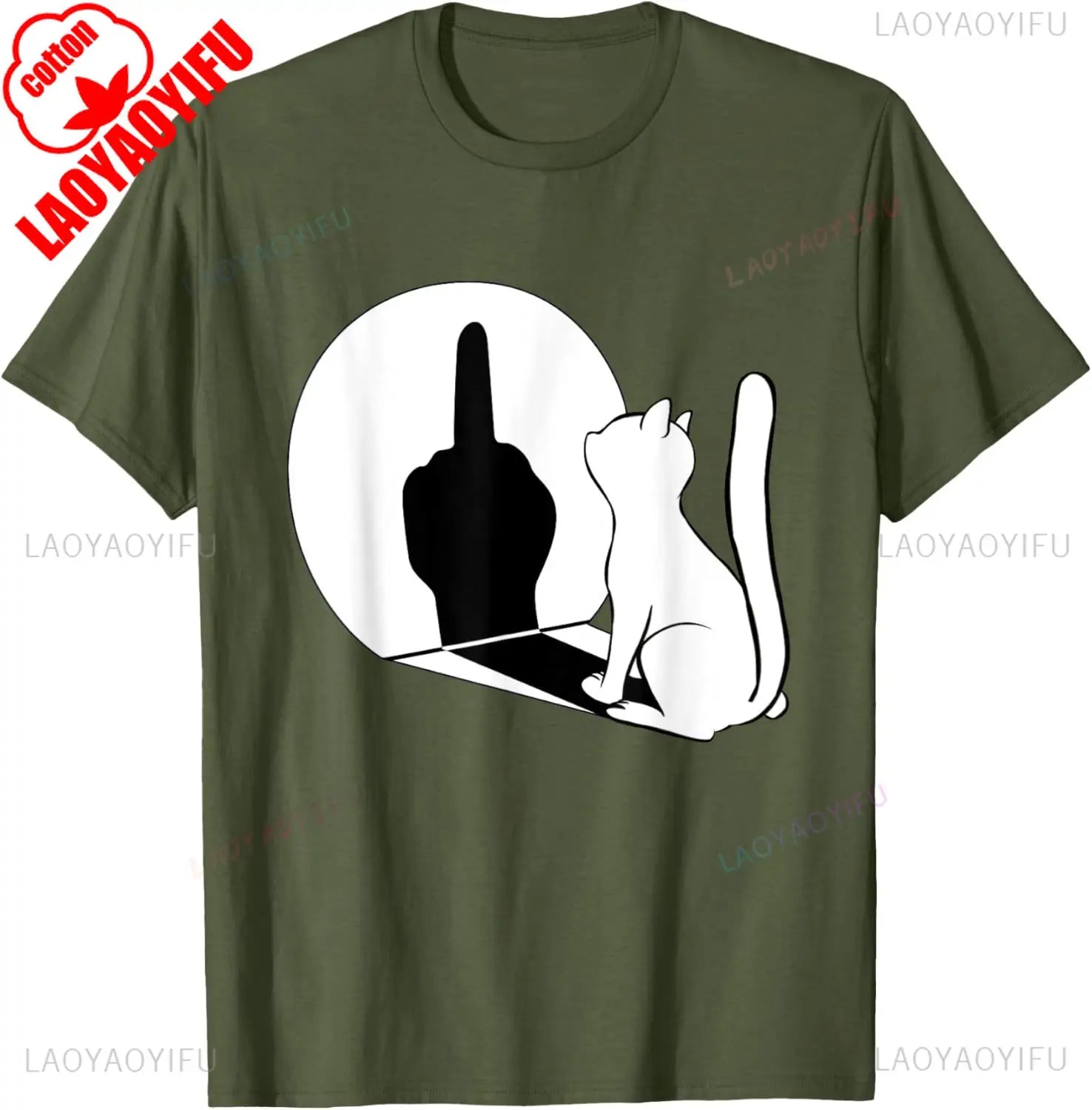 Middle Finger Cat Statement T-Shirt - Bear Hugs