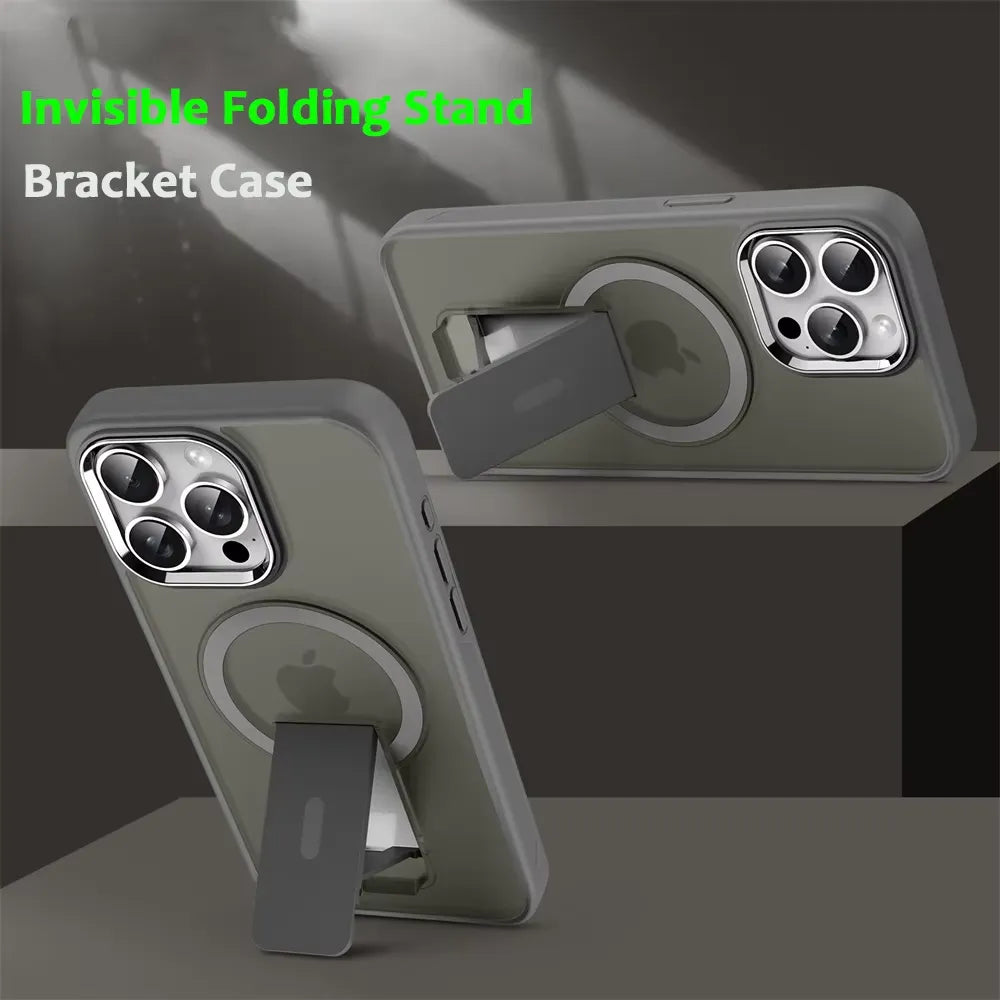 Luxury Magsafe Folding Stand Phone Case (For iPhones)