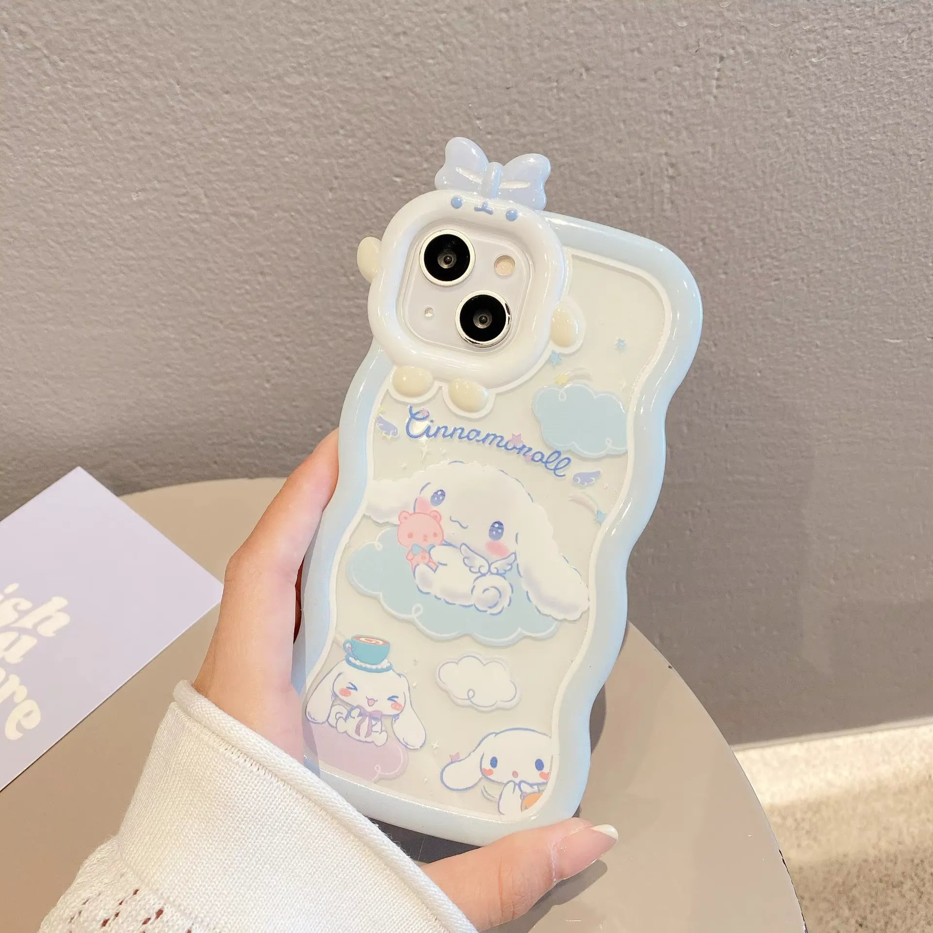 Cinnamoroll Bow Bracket Phone Case (For iPhones)