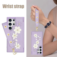 3 in 1 Crossbody Floral Phone Case (For Samsung)