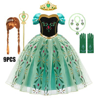 Full Printing Kids Cosplay Anna Princess Costume Fancy Birthday Carnival Party Prom Dress Toddler Role Play Clothing Outfits - Bear Hugs