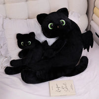 40/70/100CM Cartoon Black Cat with Wings Pillow Special-Shaped Cats Evil Kitten Dolls Sleeping Cushion Halloween Gift - Bear Hugs
