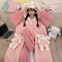 Thick Fleeced Cartoon Sanrio and Disney Pajama Set