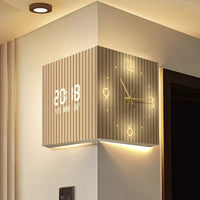 Modern Dual-Sided Corner Clock Space-Saving Wall Décor for Living Room Minimalist Bedroom Background Frameless Home Office Decor - Bear Hugs
