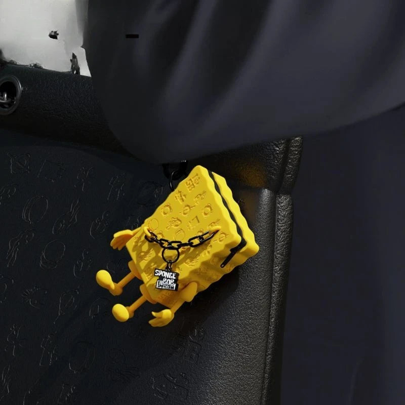 Spongebob Silhouette Black Gold Bag School Bag Pendant Cute Mini Storage Bag, Trendy Toy Anti-Fall Earphone Bag Fashion Coin Purse - Bear Hugs