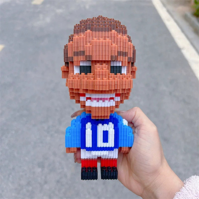 Football Players Miniature Building Blocks Character Assembly Model Desktop Ornament Fun Gifts - Bear Hugs